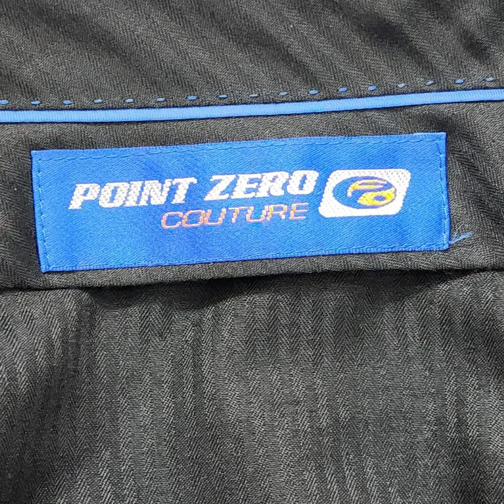 Vintage 90s‎ Point Zero Couture 2 Piece Suit Mens Size 44T/38T Black Pin Stripe